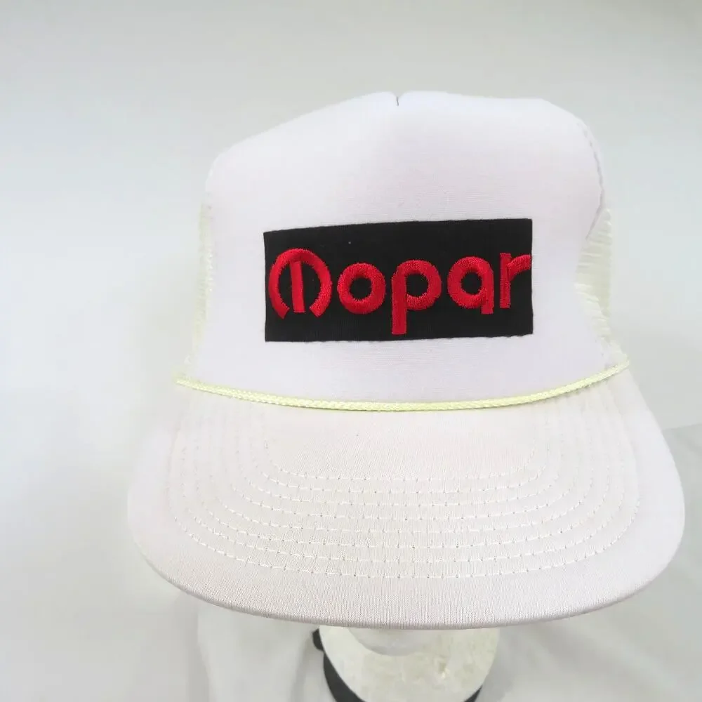 Mopar Dodge Cap Hat Golf Rope Trucker White Adjustable Snapback Nissun